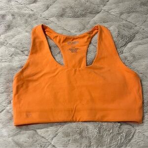 Splits59 Sara Airweight Racerback Stretch Sports Bra in Orange Size S